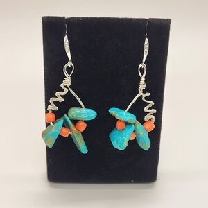 Silver and Turquoise Dangle Earrings